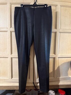 Black Faux Leather Slim Leg Pants